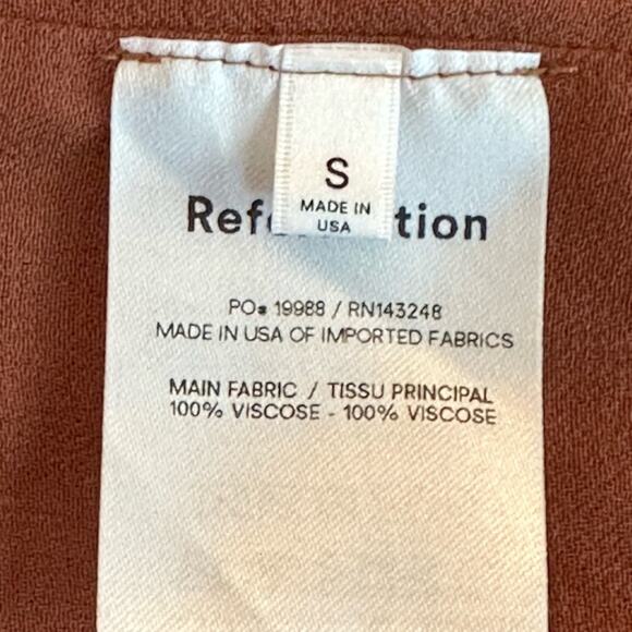 Reformation Adrienne Mini Dress in Cinnamon Brown Size Small - Picture 8 of 9